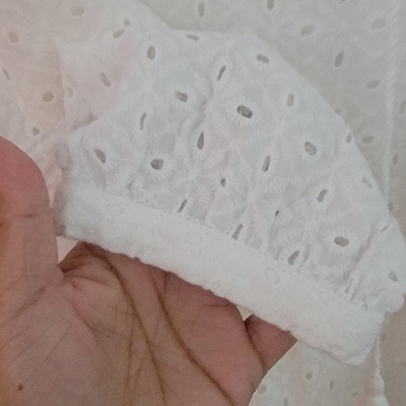 Harper Wren Boho Eyelet Smock Brachie Withe Dress size Medium. - Picture 8 of 16